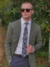 Load image into Gallery viewer, Slim Navy Floral Tie
