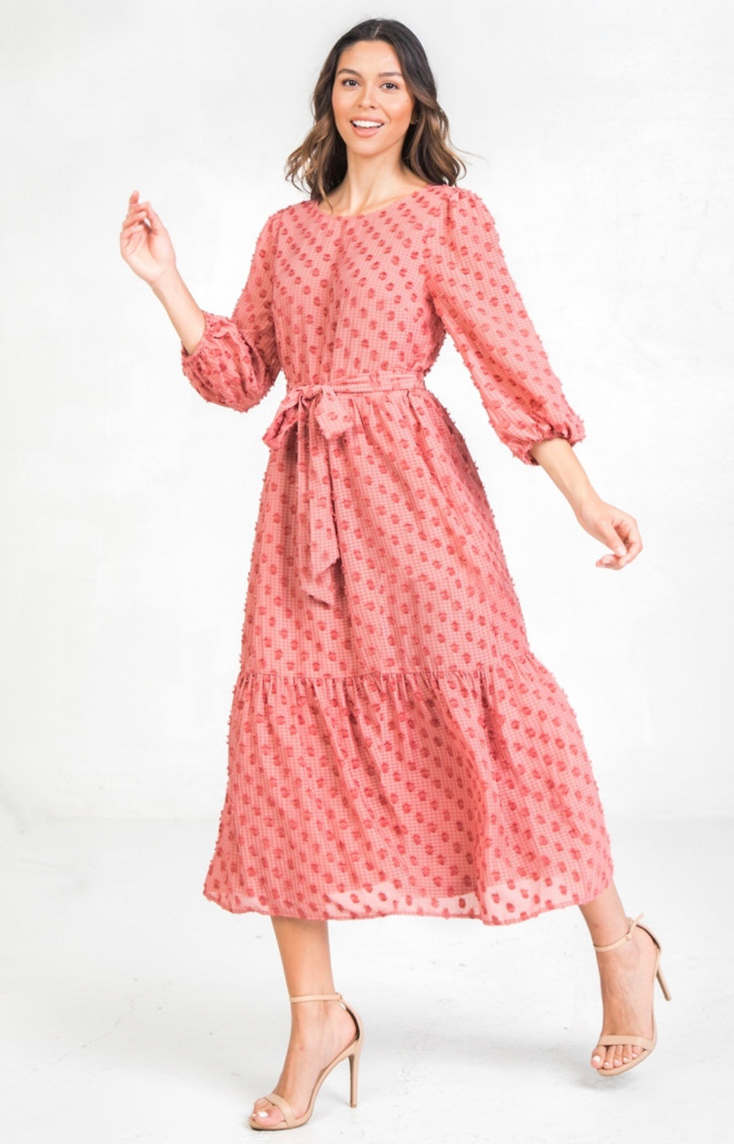 Mauve Textured Dress- Missy Sizes