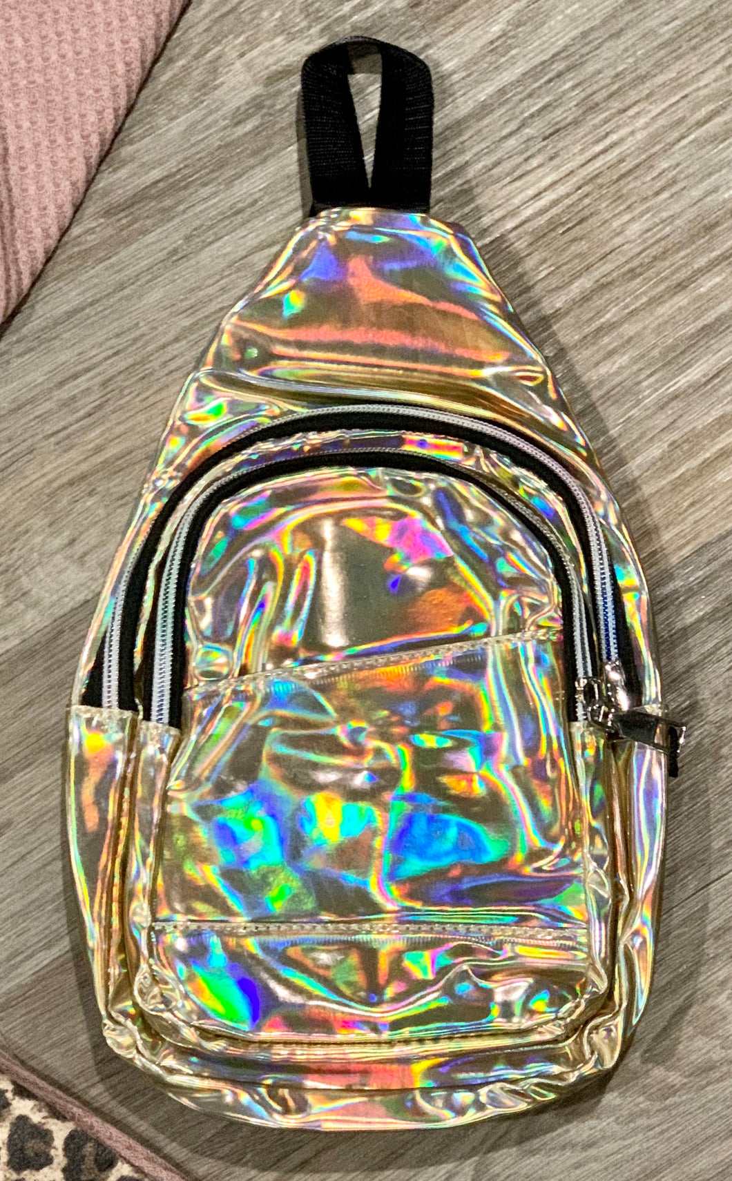 Iridescent Cross Sling Bag- GOLD OR SILVER