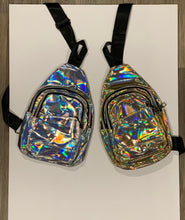 Load image into Gallery viewer, Iridescent Cross Sling Bag- GOLD OR SILVER

